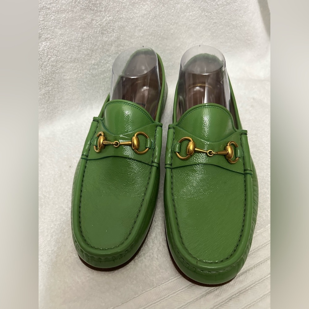 GUCCI “Authentic” Vintage Horsebit Driver Loafers In Green! - Picture 5 of 12
